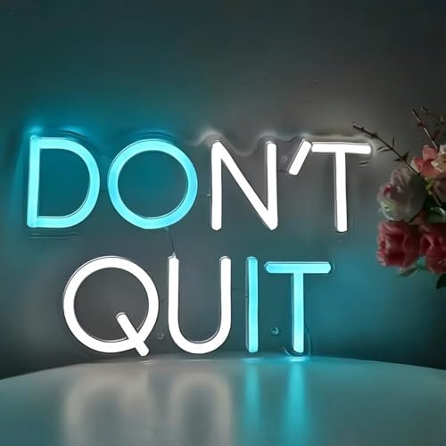 Don't Quit Neon Zeichen für Wanddekoration Neon Wandkunst Acryl LED Lichter mit hängender Kette Licht oben für Schlafzimmer Decor Mann Höhle Bar Pub Absolvent Hochzeit Party 5V USB Powered Dimmable