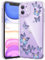 CASBST Compatible with iPhone 11 Phone Case, Clear Case with Cute Butterfly Pattern Design for Girls Women, Slim Soft TPU Shockproof Protective Aesthetic Phone Cover for iPhone 11 (Purple Butterfly)