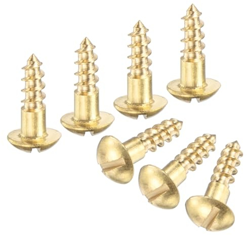 M METERXITY 50er-Pack Holzschrauben M3.5 x 13mm Messing Schlitz Rundkopf Selbstschneidende Schrauben Innenbereich Befestigungselemente Für Holzarbeiten/Möbelreparatur/Industrie/Gartenarbeit