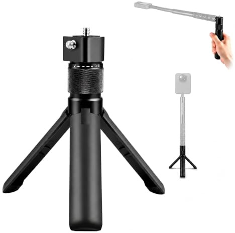 PULUZ Bullet Time Handle Tripod Rotating Grip for Insta 360 X5/X4/X3 DJI Pocket 3/ Go pro, Desktop Tripod Stand Action Camera Selfie Stick