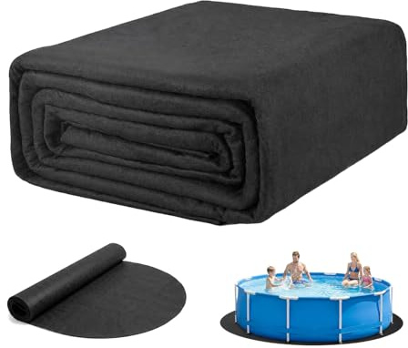 MinXin Poolunterlage Rund 400cm, Pool Bodenplane Runden, Pool Unterlage Outdoor, Schwimmbecken Matte Pool Bodenplane Faltbarer, Bodenschutzplane Auskleidung, für Badewanne & Gartenpool