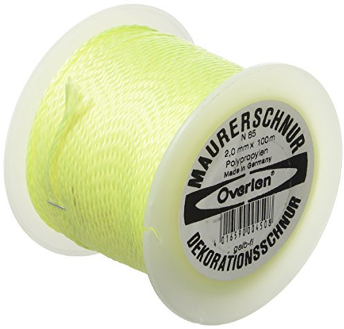 Overmann 008502001601000AA Maurerschnur 2mmx100m Fluoreszierend aus Polypropylen in gelb