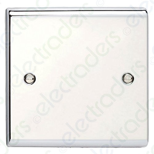 Deta SD1200CH Blank Plate - 1 Gang (Polished Chrome)