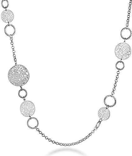 Ouran Collana lunga per le donne, collana catena albero della vita per le ragazze Collana in oro rosa e argento con collana di cristallo CZ, cristallo, cristallo, Cristallo, Cristallo