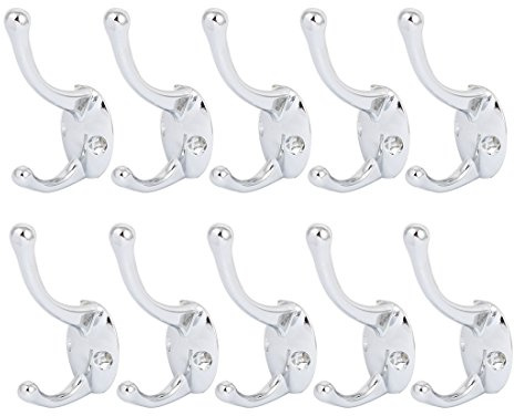 Aexit Appendino doppio con gancio doppio rifinito per montaggio a parete 10 pezzi per salviette appendiabiti cappello ID: 803314