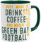 OM3® - Green-Bay-Coffee - Tasse | Keramik Becher | American Football Mug | 11oz 325ml | Beidseitig Bedruckt | Grün
