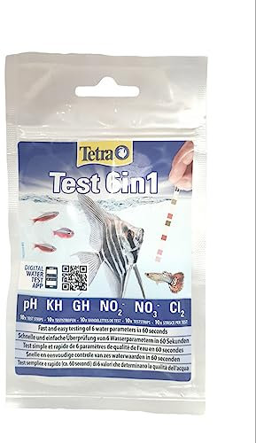 Tetra 6 in 1 Wassertestset (10 Streifen) für Süßwasseraquarien und Teiche - Hochgenaue Teststreifen - Einfach und schnell zu verwenden