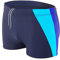 Aquarti Maillot de Bain pour Homme Boxer de Natation Sportif, Bleu Foncé/Bleu Barbeau/Turquoise, XXL