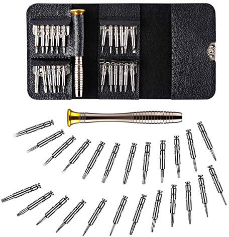 Set Cacciaviti di Precisione,25-in-1 Mini Kit Cacciaviti di Riparazione con Chiavi a Brugola Torx per Occhiali Smartphone Cellulare PC Laptop Elettronica