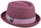 Lipodo Vantamo Pork Pie Wollhut Damen - Aus 100% Wolle - Handmade in Italy - Mehrfarbiges Ripsband - Rosa, hellblau, pink - Mit Markenschriftzug - Damenhut - Herbst/Winter pink S (54-55 cm)