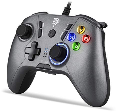 REDSTORM Controller Cablato per PC Controller Gamepad USB per PS3 con Doppio Shock, Funzione Turbo, LED Regolabile, Funzione Programmabile, Supporta la Funzione OTG, Compatibile con PC/PS3