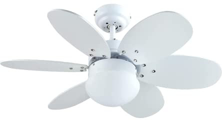 Bastilipo Menorca RC-Ventilador de Techo con Mando a distancia-60w y 75cm de diametro-e27 60w, Blanco/Pino, 75 cm (2857)