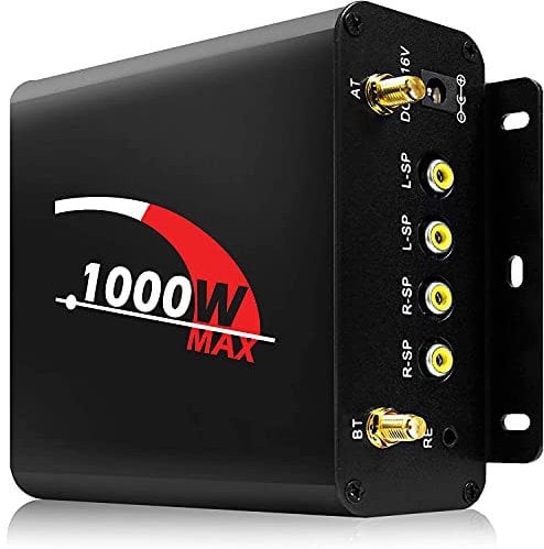 Aileap 1000W Potente amplificatore stereo multimediale Bluetooth a 4 canali con radio FM SD AUX USB, amplificatore sostitutivo del sistema audio per moto serie M1000 per Harley ATV UTV RZR Polaris