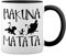 Hakuna Matata No Problems Blanc tasse de café avec jante noire et poignée Mug