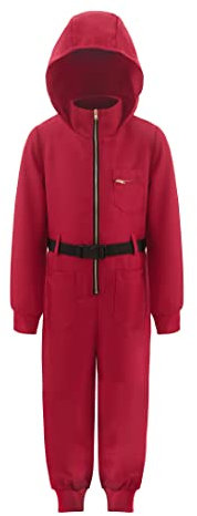 ReliBeauty Tuta rossa per bambini, carnevale,11-12 anni, 150