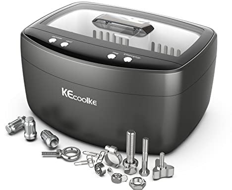 KECOOLKE 2.5L Nettoyeur à ultrasons de Grande capacité avec dégazage, Chauffage et réglage de l'heure 160 Watts puissants pour Bague de Bijoux Outils de retenue en Argent Pièces