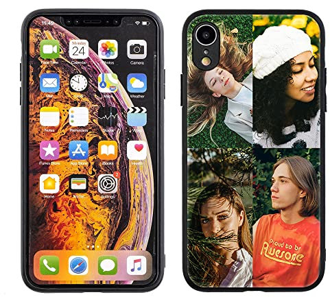 MXCUSTOM Coque Personnalisée pour Apple iPhone XR, Personnalisable Anti-Rayures Verre Trempe Antichoc Souple TPU Etui Photo Collage Plusieurs Images Cover Housse (GHS-TMP049)
