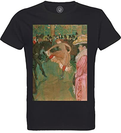 Rundhals-T-Shirt aus Bio-Baumwolle für Herren Toulouse Lautrec Moulin Rouge Impressionismus Malerei