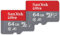 SanDisk Ultra micro SD cards + SD adapter 64GB (For Android Smartphones and Tablets, Memory card up to 140 MB/s, A1 Faster App Performance, UHS-I, Class 10, U1) (2-pack)