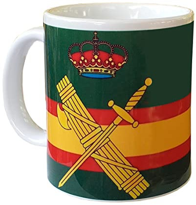 Tiendas LGP - Taza Cerámica, Guardia Civil, Decorada con impresión fotográfica 3D, con Motivos del emblema de la Guardia Civil