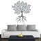 INDIGOS UG - Wandtattoo Wohnzimmer - Wandaufkleber Baum des Lebens - 5 - Lebensbaum Weltenbaum - 80x80 cm - Grau - Aufkleber Kinderzimmer Schlafzimmer Küche Badezimmer Büro Dekoration