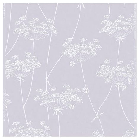 Superfresco Easy Aura Lilac Floral Wallpaper - Paste The Wall – Lilac & White Wallpaper - Contemporary Floral Sprig Motif Design