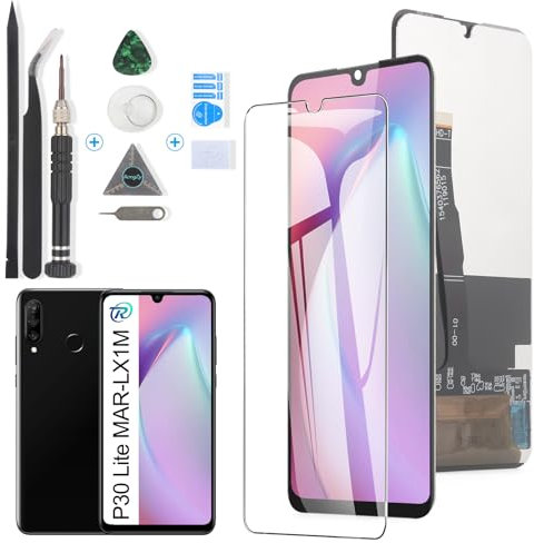 RongZy für Huawei P30 Lite LCD Bildschirmersatz für Huawei P30 Lite Touchscreen Digitalisierer Display mit Werkzeugen(Schwarz)