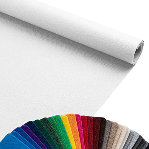 Primaflor Event-Teppich Meterware Dublin - Polar Weiß, Viele Farben, Schwer Entflammbarer Hochzeits-Läufer, B1 Messeteppich, Gangläufer, MUSTERSTÜCK