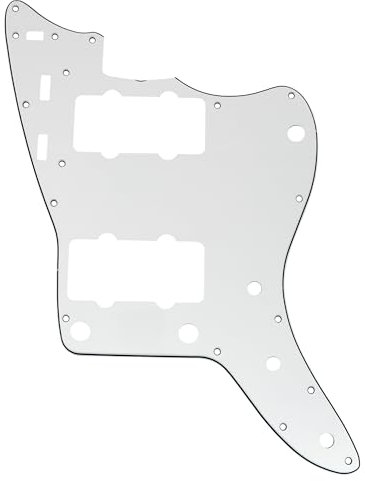 Musiclily Pro 13 Löcher Gitarre Schlagbrett Pickguard für USA Vintage 60s Jazzmaster und SQ Classic Vibe, 3-schichtig Weiß