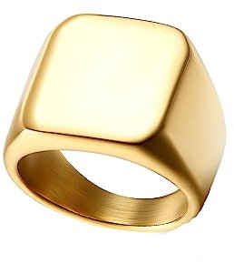 MAGIIE Schmuck Siegelringe Ring Herren Damen Gold Partnerringe Freundschaftsringe Edelstahl Ringe für Damen Herren (Gold, 62)