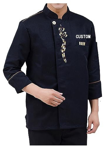 Lpstop Manteau de chef personnalisé veste de chef brodée uniformes de cuisine à manches longues pour hommes femmes
