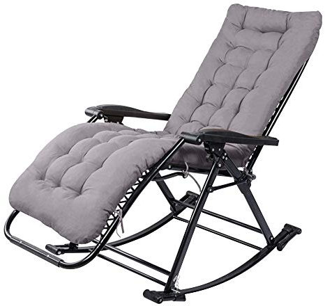 KOHARA Extra großer Schaukelstuhl, Happy Nap-Stuhl für Senioren, passt Sich der Kurve des menschlichen Körpers an, klappbarer Gartenstuhl mit gezahntem Schloss, Verstellbarer multifunkt