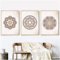 AWKFHF Mandala Braun Bilder,Leinwandbild Poster Kunstdruck Wohnzimmer Deko Schlafzimmer Bilder Wanddekoration - ohne Rahmen (3X20X30CM,ohne Rahmen)