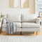 Busaurus Deep Seat Loveseat Sofa, 165,1 cm, Mitte des Jahrhunderts, moderne Sofas für Wohnzimmer, kleine Sofas für kleine Räume, Liebessitz-Sofa mit Holzbeinen, Schlafzimmer, kleine Couch, Beige