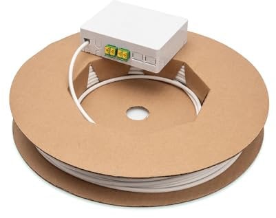 DIGITUS FTTX Installations-Kit - FTTH-Anschlussdose - LC-APC Duplex Kupplung - 4 Fasern - Vorkonfektioniert - 30m Kabellänge - Aufputzmontage - Weiß
