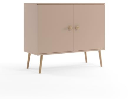 BETTSO - IKON Kommode - 2-türig - Beistellschrank, TV Schrank, Schrank mit Einlegeböden, Aufbewahrungsschrank, Schrank, Highboard, Sideboard, Wohnzimmer Möbel, Vintage - Macchiato Beige