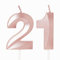 Rose Gold 21st Birthday Candles Number 21 for Cake, Birthday Cake Toppers for 21 Year Old Her Women
