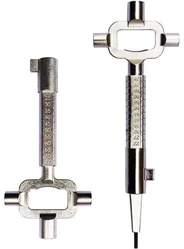 ANBOO 2 Stk Bauschlüssel Universalschlüssel Architektenschlüssel Schaltschrankschlüssel Türöffnungswerkzeug Multifunktional Bauschlüssel, zum Öffnen Einsteckzylinder Schloß