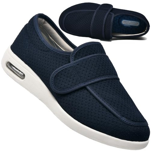 AEHO Chaussures Pieds Extra Large Pantoufle Femme Pieds GonfléS Chaussures Orthopedique Homme Pantoufles Femme Confortable Pantoufles Diabétiques Femme,Bleu,40 EU