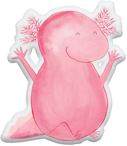 Mr. & Mrs. Panda Dekokissen Axolotl Hurra 25 cm - Geschenk, Stofftier, Kissen In Tierform, Schwanzlurch, Freude, Plüschtier, Fröhlich, Zierkissen, Motivation, Kuscheltier