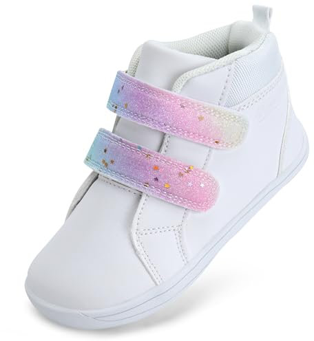 Kinder Barfußschuhe Barfuß Sneaker Hausschuhe Breite Junge Mädchen Wanderschuhe Traillauf Barefoot Shoes Winterschuhe Hight Top (Weiß, 26EU)