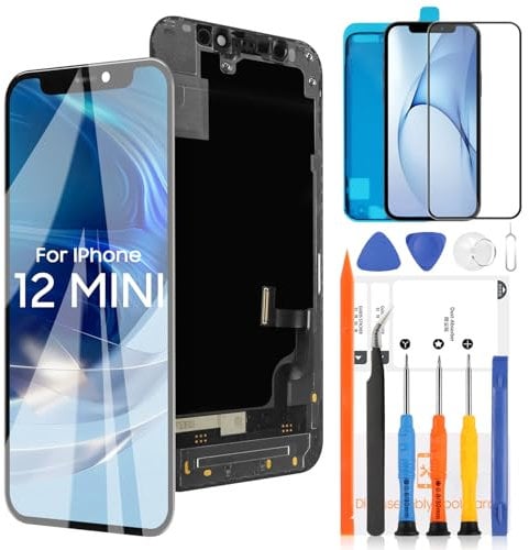 INCELL Screen for iPhone 12 Mini LCD Screen Replacement,for iPhone 12 Mini A2176 A2398 A2400 A2399 LCD Display Full HD COF Touch Digitizer Assembly Repair Kit(Black,Not Original)