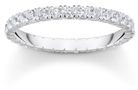 THOMAS SABO Ring in zartem Design mit weißen Steinen Recyceltes 925 Sterling Silber Zirkonia, Größe 58, TR2467-051-14-58