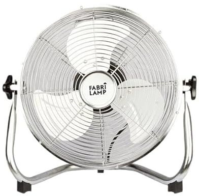 Brightium Ventilatore industriale 60 W, cromato, 3 velocità, 44 x 48,5 x 27,5 cm - Ideale per raffreddare grandi spazi e migliorare la circolazione dell'aria.