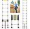 3.2m Aluminum Telescopic Ladder, Automatic Locking,Free Height Adjustment,Max. Load 150kg,Multi-Purpose Ladder for Garden, Indoor, Home