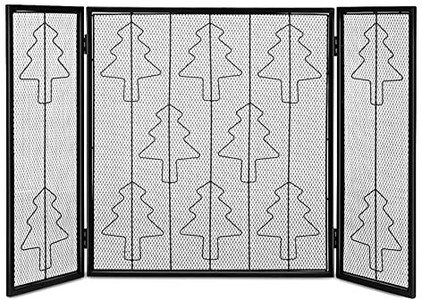 Kamin Kaminschirm Innenkamin Funkenschirm Faltbarer Bildschirm 3 Paneele Großer Bildschirm Metall Feuerschirm Mesh Abdeckung Wohnzimmer Kamin Dekoration Feuerschirm/Funke Feuerwache