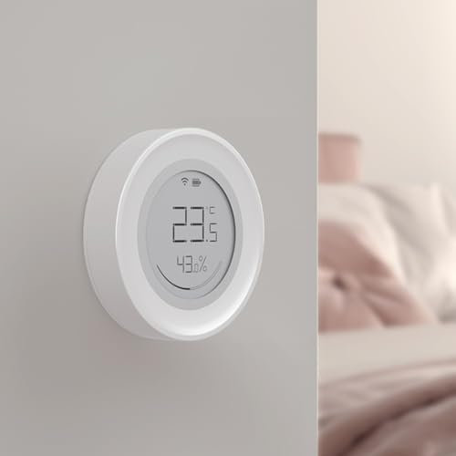 Smart Thermometer Hygrometer, für Tuya für ZigBee Digitales Temperatur- und Feuchtigkeitsmessgerät, Innentemperatur-Feuchtigkeitssensor