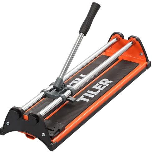 Manual Tile Cutter, 17 Inch Professional Ceramic Tile Cutter with Durable & Sharp Tungsten Carbide Cutting Wheel, Tile Cutter Tools for Cutting Porcelain Floor with Anti-slip Handle & Feet