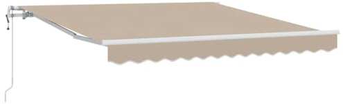 vidaXL Einziehbare Markise Beige 300 x 250 cm Stoff, Moderner Rechteckiger Terrassensonnenschutz, ausziehbare Lösung, Verstellbarer UV-Schutz, Gartendach