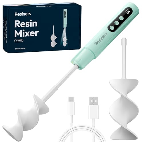 Resiners Mezclador Resina Epoxi, Eléctrico 4 Velocidades con Luz y Pantalla | Mezclador Epoxi AirFlow, 4 Velocidades con Pantalla LED y Luz para Mezclar Resina, Pintura y Pigmentos con Menos Burbujas